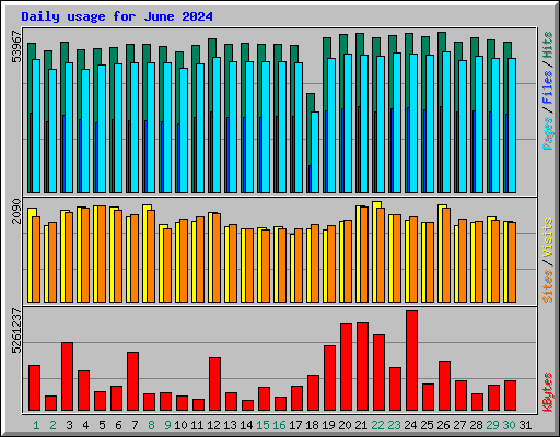Daily usage for June 2024